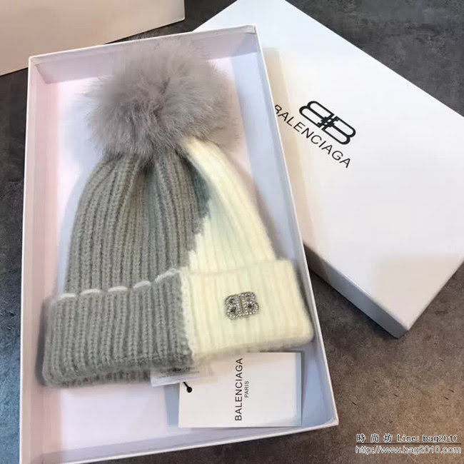 BALENCIAGA巴黎世家 秋冬新款 混色拼色針織帽 LLWJ5830
